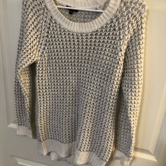 Dynamite Cream Waffle Knit Crewneck Sweater - Picture 3 of 5